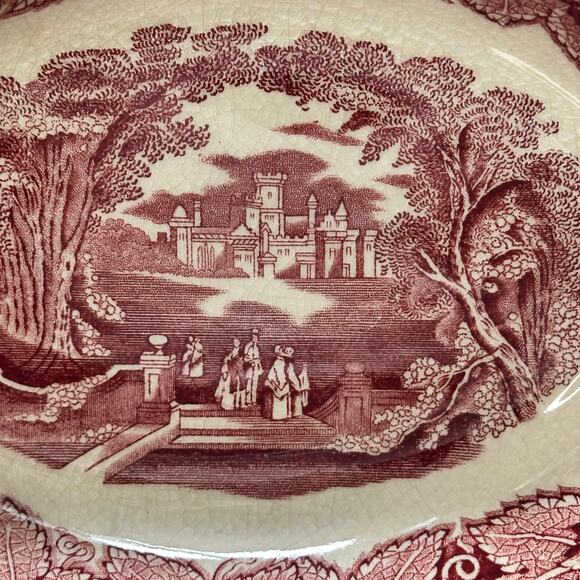 Mason’s Vista Red Mulberry Transferware Bowls Set of 3 Oval Ironstone England - Picture 4 of 16